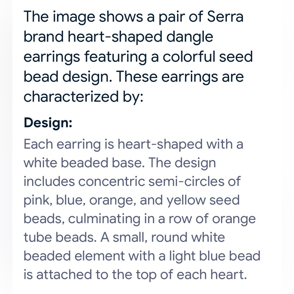 Earrings Serra Multicolor Beaded Post Back Heart Shape Felt Backed Valentine’s‎ - Picture 7 of 8
